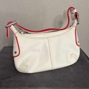Coach White Handbag with Red Piping